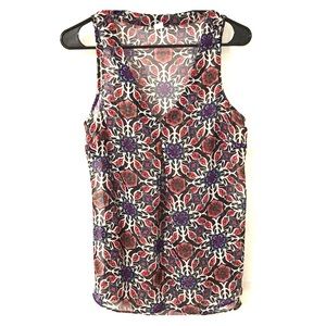 Sheer multi colored floral tank